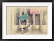 Vintage Fashion Pop of Color Heels and Handbags