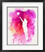 Basketball Girl Watercolor Silhouette Inverted Part IV