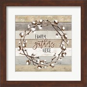 Family Gathers Here Cotton Wreath