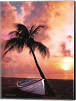 Framed Palm Tree Sunset