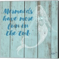 Framed 'Mermaid Saying I' border=