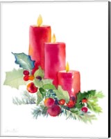 Framed Candles with Holly
