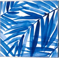 Framed Blue Palm Design II