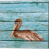 Framed Wood Pelican I