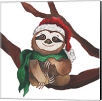 Framed Christmas Sloth I
