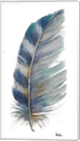 Framed White Watercolor Feather I