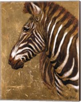 Framed Gold Zebra