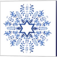 Framed 'Indigo Hanukkah II' border=