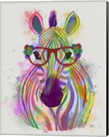 Framed Zebra Rainbow Splash 1