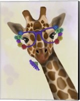 Framed Giraffe and Flower Glasses 1