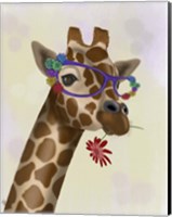 Framed Giraffe and Flower Glasses 2