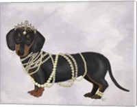 Framed Dachshund and Pearls