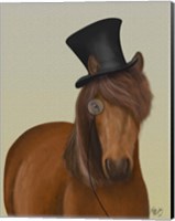 Framed Horse Top Hat and Monocle