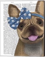 Framed French Bulldog and Blue Bow