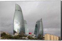 Framed Azerbaijan, Baku The Flame Towers Of Baku