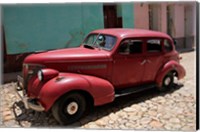 Framed Central America, Cuba, Trinidad Classic American Car In Trinidad