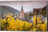 Framed Germany, Rhineland-Pfalz, Bacharach, Elevated Town View In Autumn