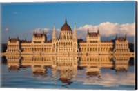 Framed Hungary, Budapest Parliament Building On Danube River