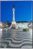 Framed Portugal, Lisbon, Rossio Square At Dawn