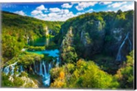 Framed Travertine Cascades On The Korana River, Plitvice Lakes National Park, Croatia