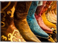 Framed Arizona, Old Scottsdale, Line Up Of New Cowboy Boots