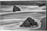 Framed Garrapata Beach Coastal Boulders (BW)