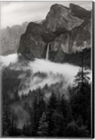 Framed Bridal Veil Falls, Yosemite NP (BW)