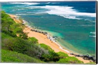 Framed Larsen's Beach, North Shore, Island Of Kauai, Hawaii