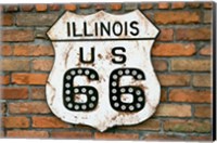 Framed Dirty Illinois Route 66 Sign