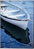 Framed Dinghy Moored At Dock, Rockport, Maine