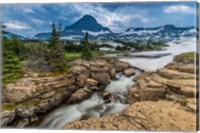 Framed Snowmelt Stream In Glacier National Park, Montana