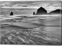 Framed Cannon Beach, Oregon (BW)