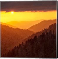 Framed Sunset Light Fills Valley Of The Great Smoky Mountains