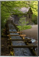 Framed Wooden Flume Directs Water Towards Mingus Mill