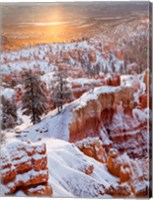 Framed Sunrise Point After Fresh Snowfall At Bryce Canyon National Park