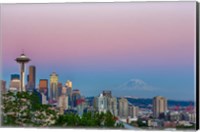 Framed Skyline View Of Seattle With Mount Rainier