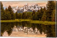 Framed Schwabacher Landing At Sunrise, Wyoming