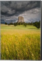 Framed Approaching Thunderstorm At The Devil's Tower National Monument