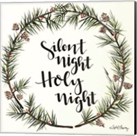 Framed Silent Night Pinecone Wreath