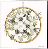 Framed Geometric Circle Muted Floral
