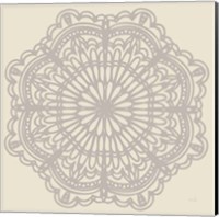 Framed 'Contemporary Lace Neutral I' border=