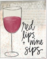Framed Red Lips & Wine Sips