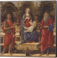 Framed Enthroned Madonna with Child and Saints