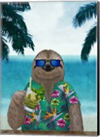 Framed Sloth on Summer Holidays