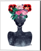 Framed 'Flower Crown Silhouette II' border=