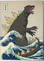 Framed Great Monster off Kanagawa