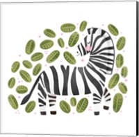 Framed 'Safari Cuties Zebra' border=