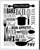 Framed 'Culinary Love 1 (black & white)' border=