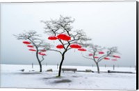 Framed Red Umbrellas