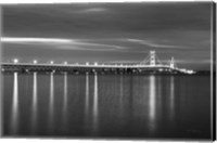 Framed Mackinac Bridge BW